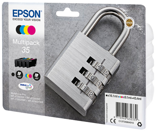 Epson Padlock Multipack 4-colours 35 DURABrite Ultra Ink Epson Padlock Multipack 4-colours 35 DURABrite Ultra Ink